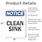 Signmission Clean Sink, 18 in W x Rectangle, Aluminum OS-2PACK-NS-A-1824-V-10628 - alternate 4
